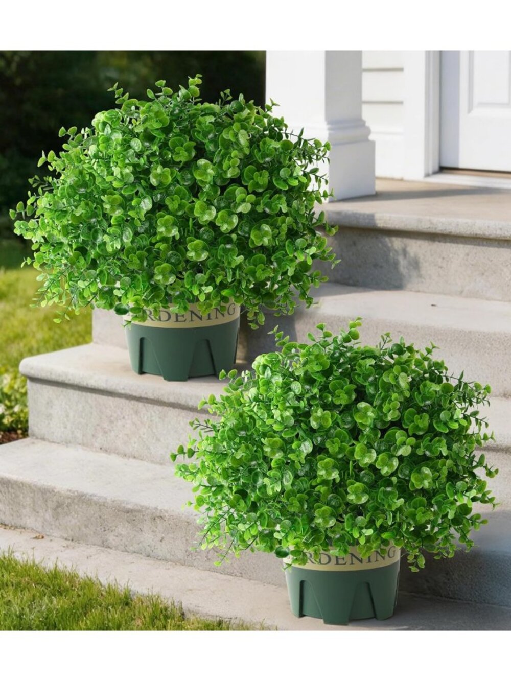 Set of 2 Faux Boxwood Topiary Trees - Perfect for Outdoor Decor & Front Porch